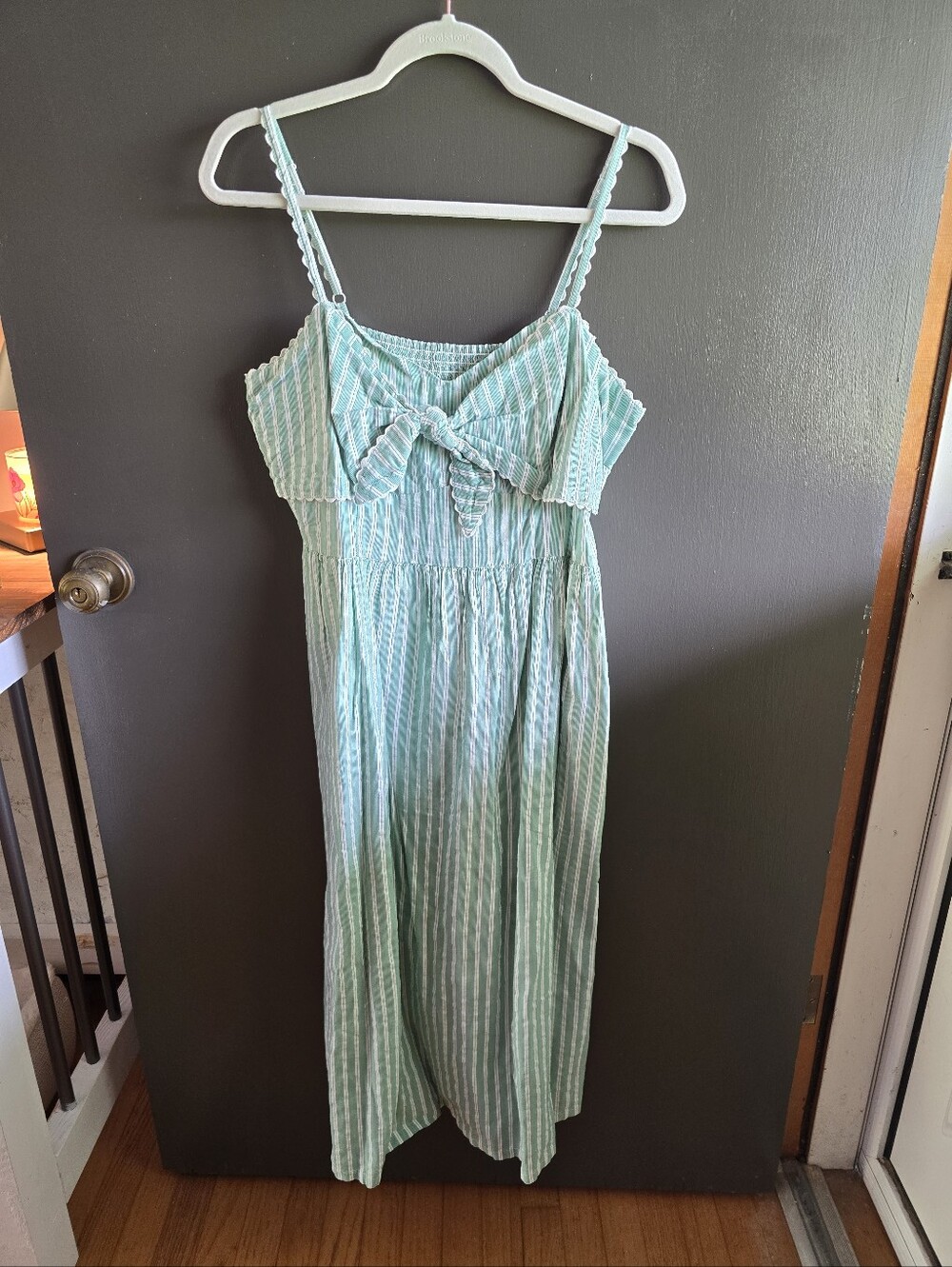 Old Navy Green Striped Tie-Front Sundress